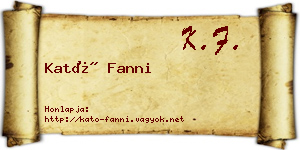 Kató Fanni névjegykártya