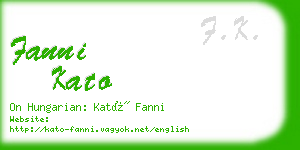 fanni kato business card